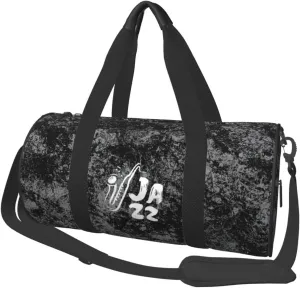 Jazz Saxophone Music Convertible Garment Bag with Shoulder Strap, Carry on Garment Duffel Bag for Men Women - Rolling Foldable for Travel Luggage Bags (Black)
