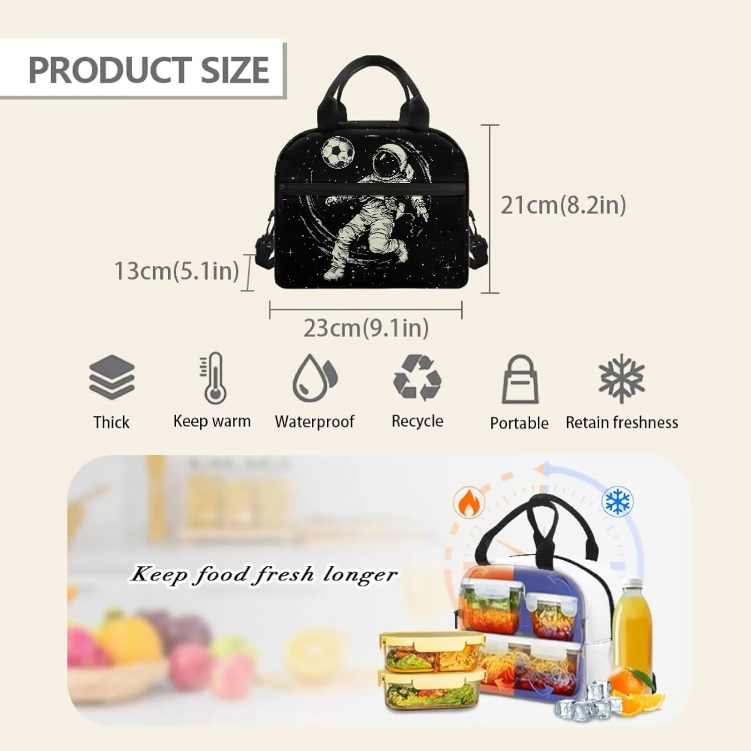 JHQFWMFJ 3 in 1 Astronaut Backpack for Boys Basketball Bookbag and Lunch Box for Kids Age 10-12 Cool Pencil Case Large Capacity Backpack for School Thermal Insulated Lunch Bag for Kids