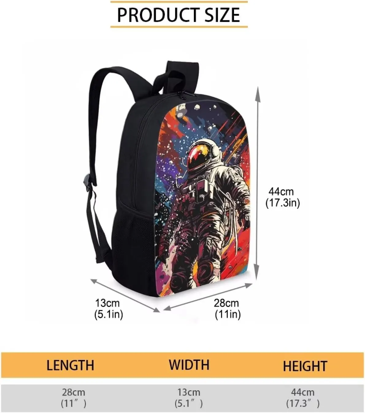 JHQFWMFJ 3 Piece Backpack Set for Boys Astronaut Backpack for Boys Lunch Bag and Pencil Case Set Cool Pencil Pouch Lightweight Bookbag for School Travel