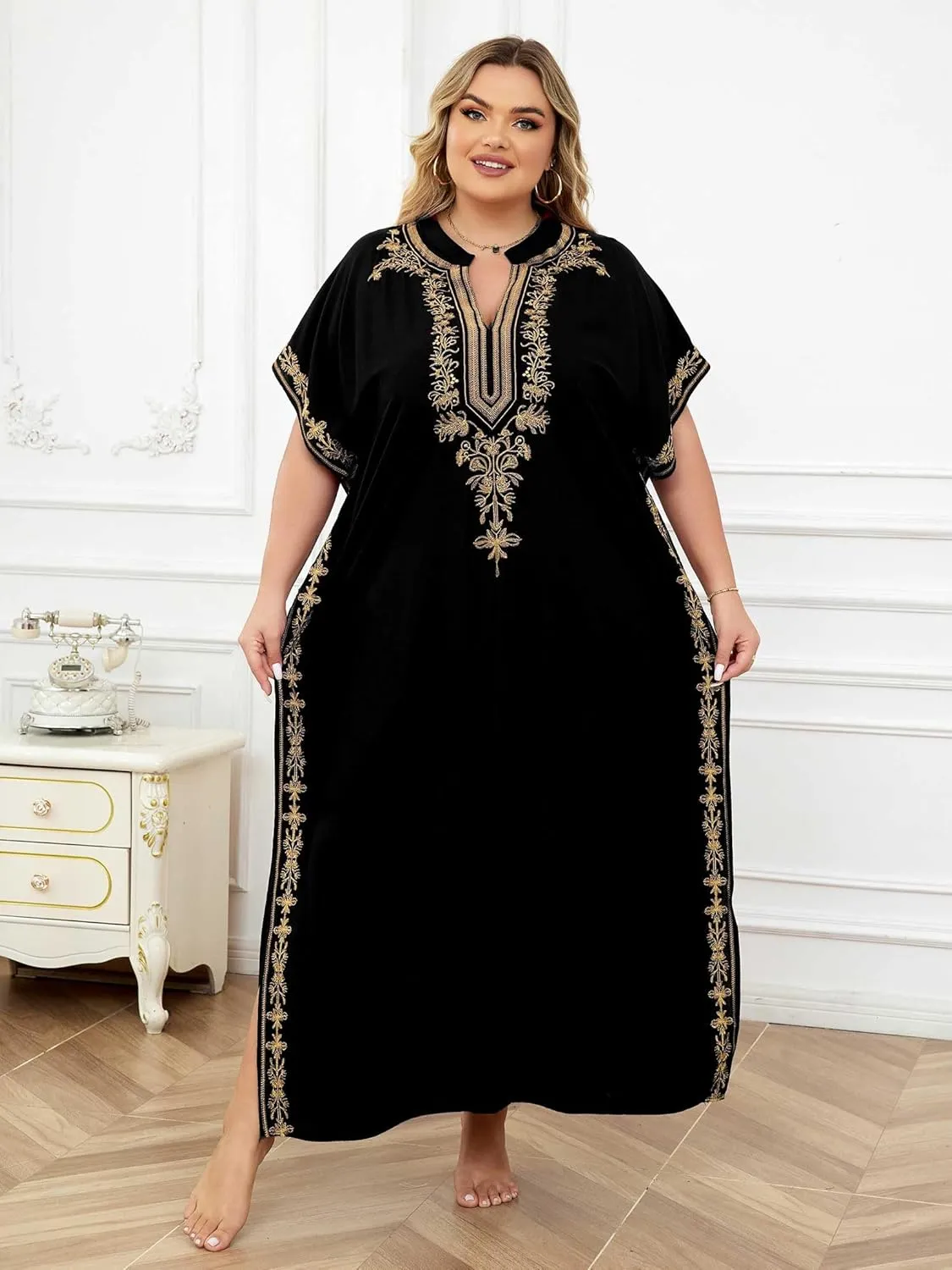 Kaftan Cover up for Women Maxi Beach Dresses Plus Size Caftan Loungewear African Muumuu Dress Lightweight Beachwear