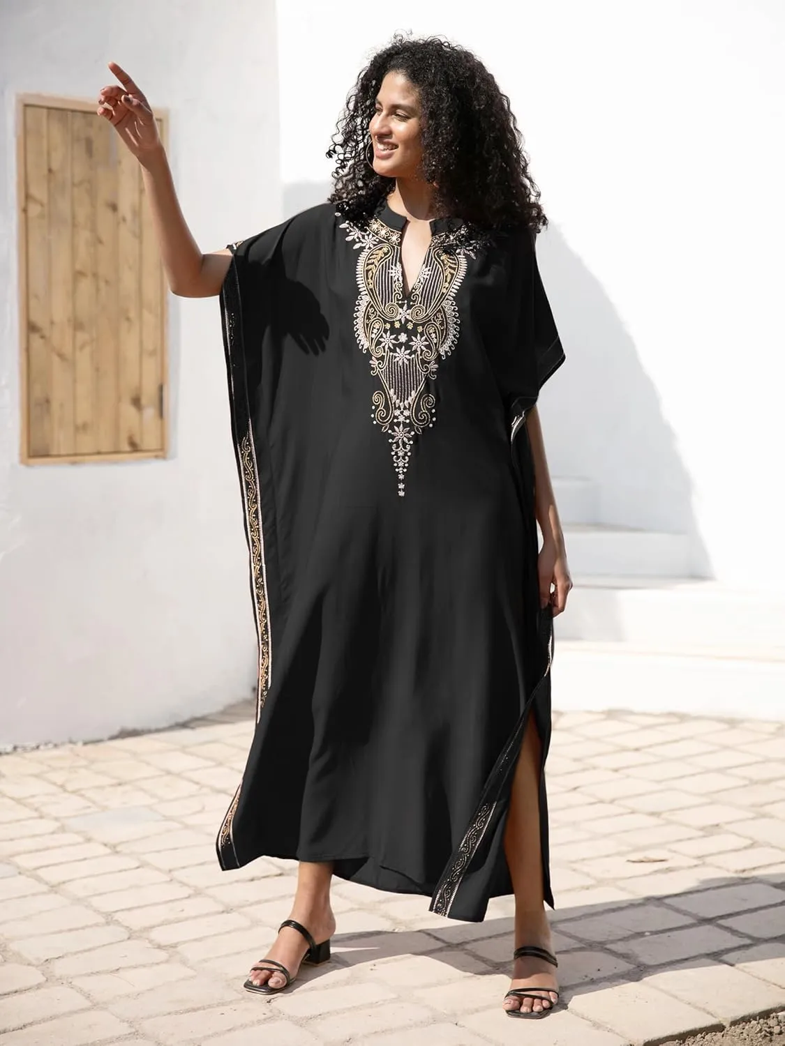 Kaftan Cover up for Women Maxi Beach Dresses Plus Size Caftan Loungewear African Muumuu Dress Lightweight Beachwear