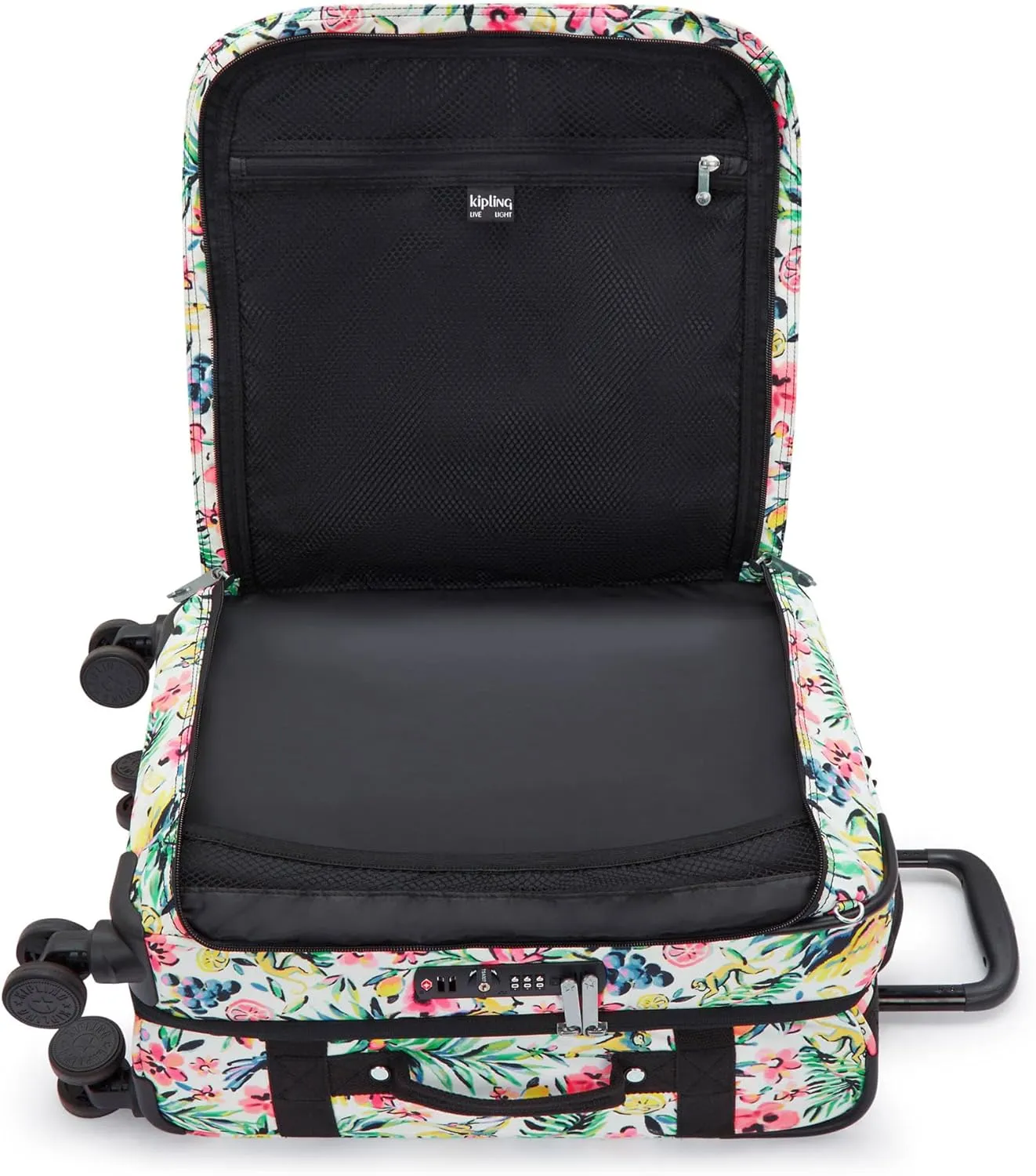 Kipling Women's Spontaneous Small Prt Softside Spinner Wheel Luggage, Integrated TSA Accepted Lock