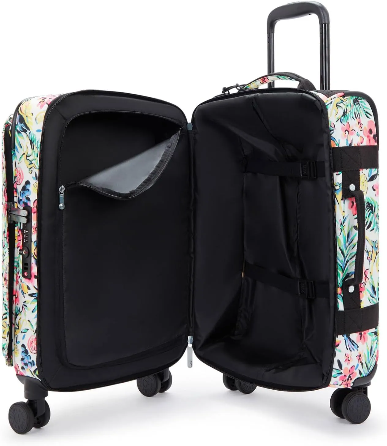 Kipling Women's Spontaneous Small Prt Softside Spinner Wheel Luggage, Integrated TSA Accepted Lock