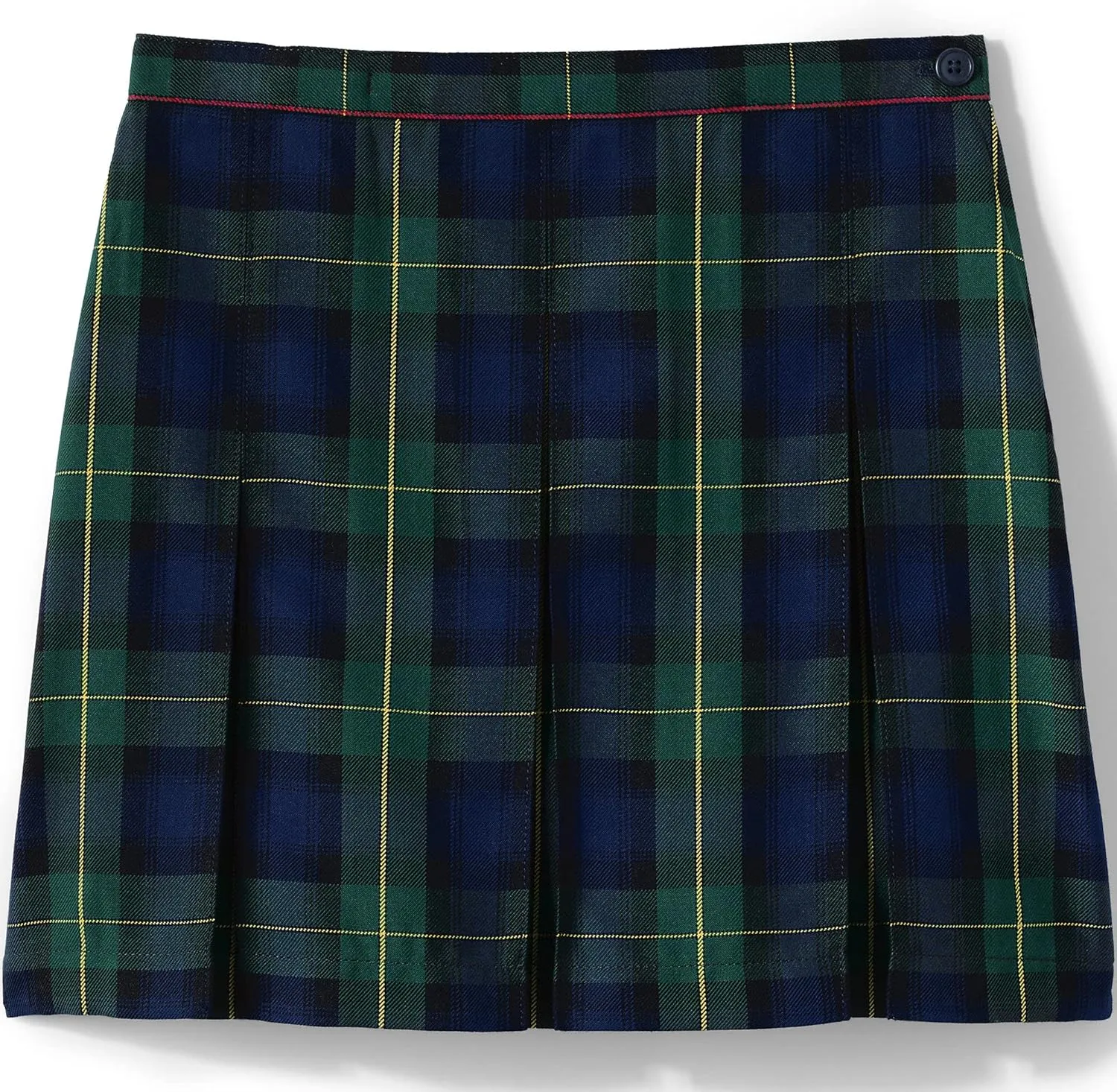 Lands' End School Uniform Girls Plaid Box Pleat Skirt Top of The Knee