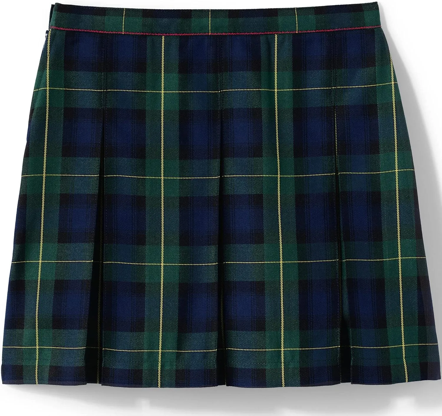Lands' End School Uniform Girls Plaid Box Pleat Skirt Top of The Knee