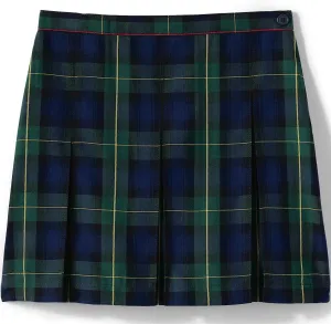 Lands' End School Uniform Girls Plaid Box Pleat Skirt Top of The Knee