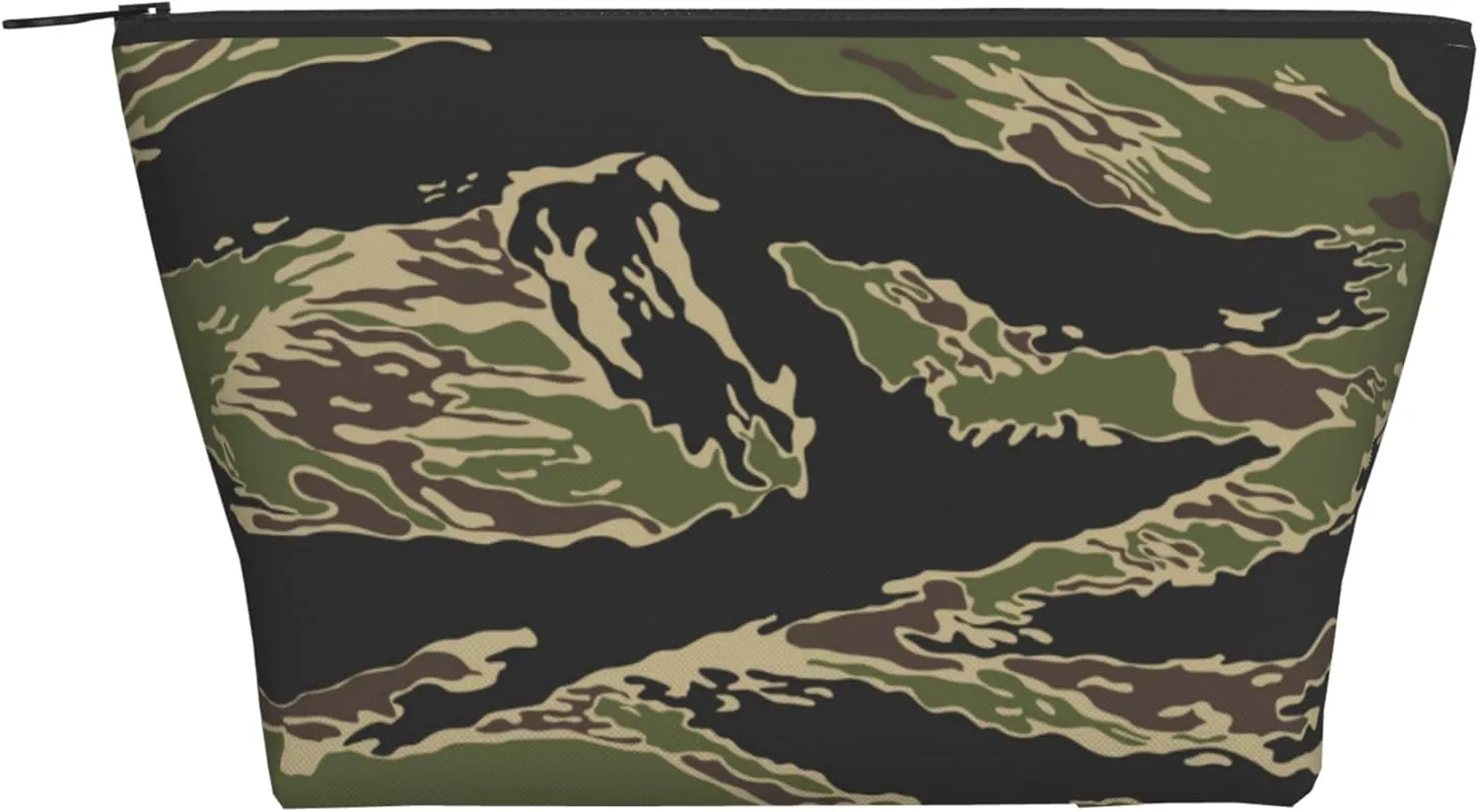 Lightweight Travel Portable Cosmetic Bag Compatible with Army Military Camouflage Vietnam Tiger Stripe Camo, Casual Toiletry Makeup Carrying Pouch Multifunction Coin Cash Storage Cases for Women