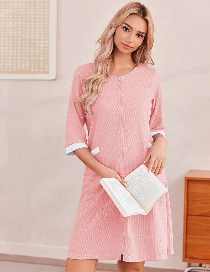 Lightweight Waffle Zip Up Robes (US Only)