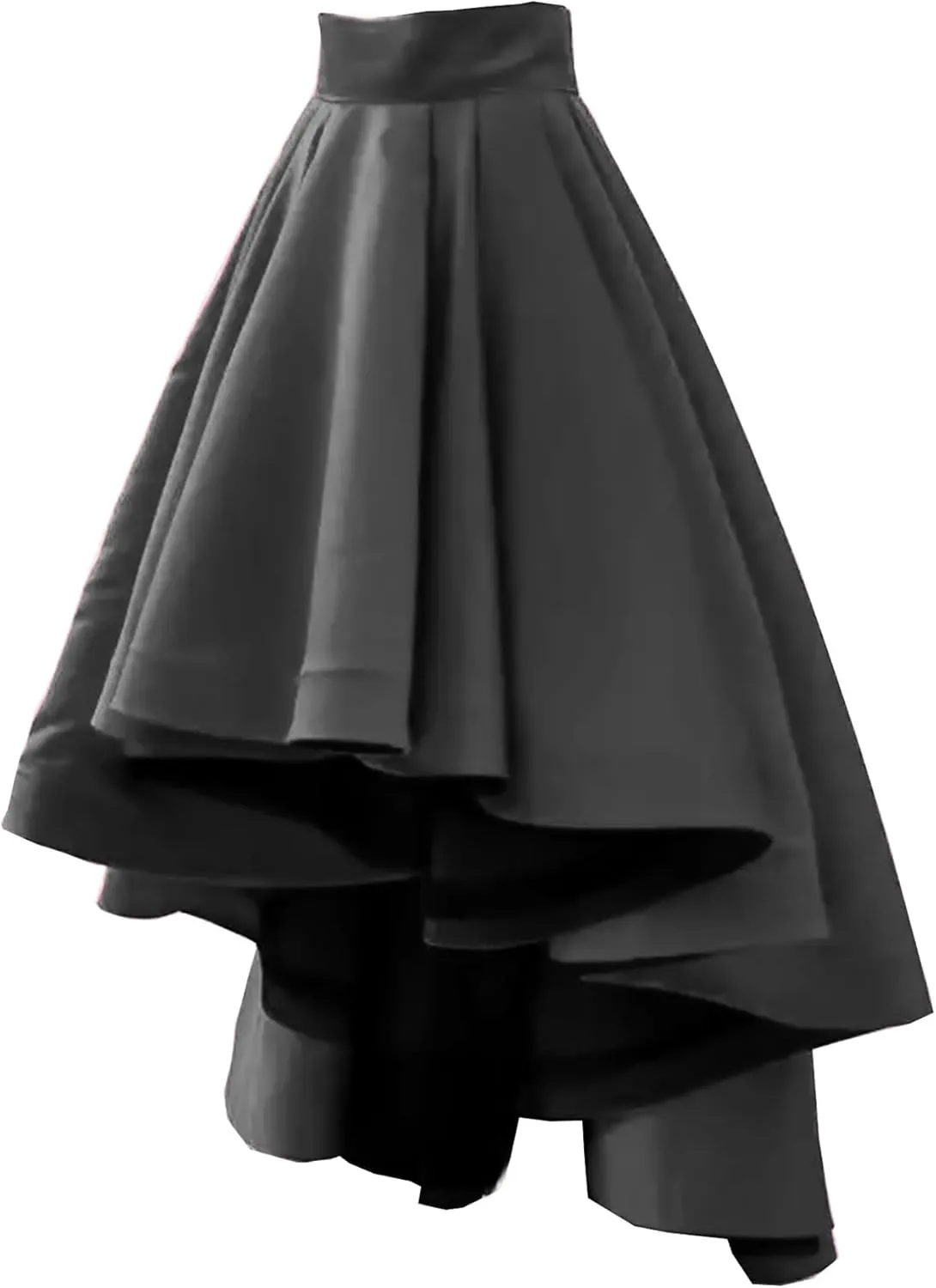 Lisong Women High Low Satin Solid High Waist Party Evening Wedding Long Skirt
