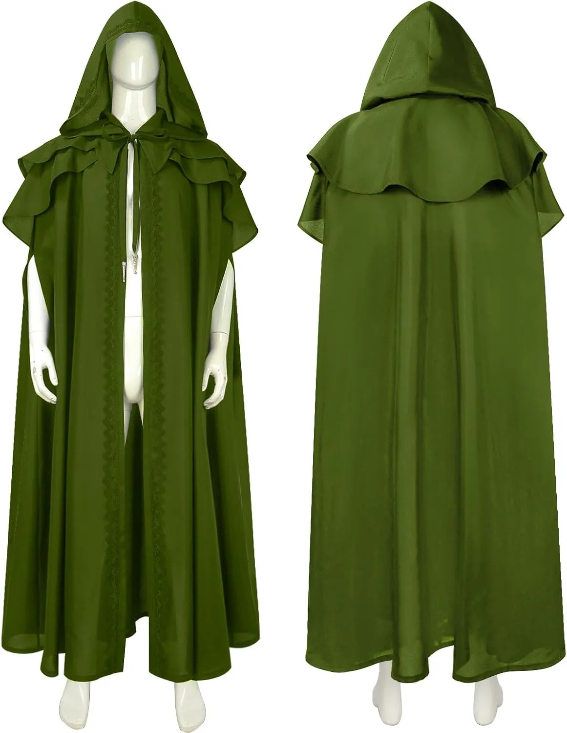 Lmdudan Halloween Renaissance Medieval Party Cosplay Costume Unisex Hooded Robe Cloak Cape Renaissance Medieval Witches Robes