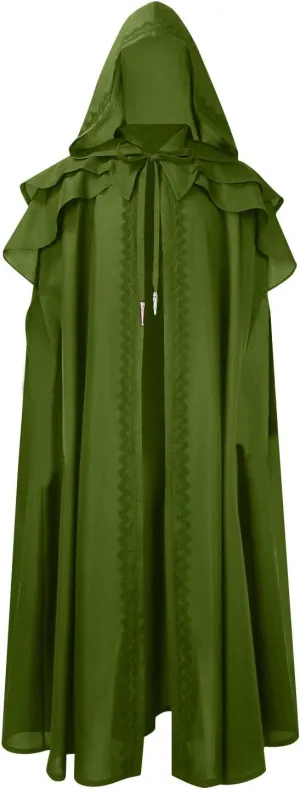 Lmdudan Halloween Renaissance Medieval Party Cosplay Costume Unisex Hooded Robe Cloak Cape Renaissance Medieval Witches Robes