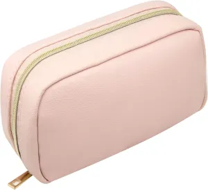 Long Keeper Cosmetic Bags for Women - Water Resistant Make Up Pouch Travel Zipper Toiletry Bag Makeup Organizer (Pink)