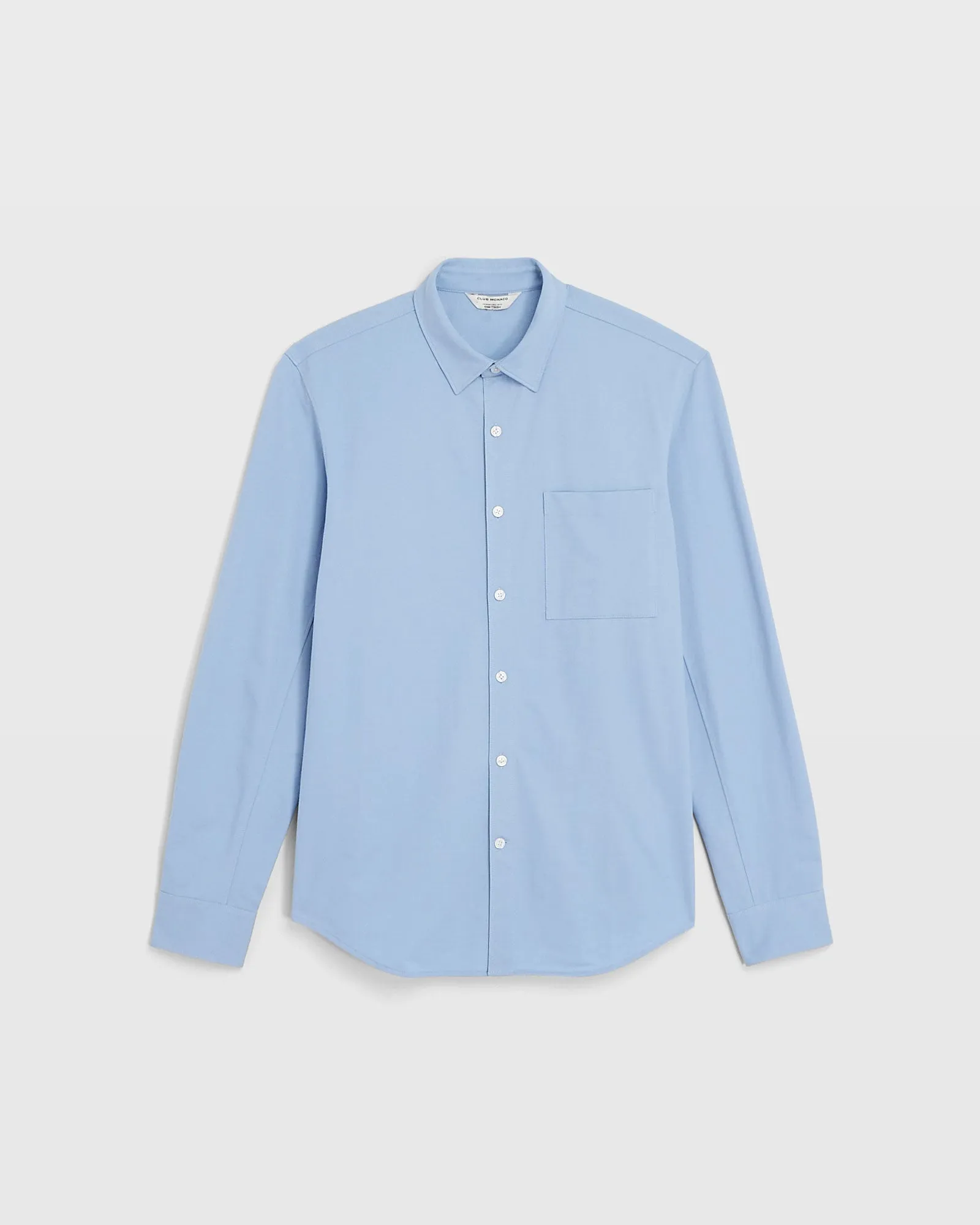 Long Sleeve Pique Oxford Knit Shirt
