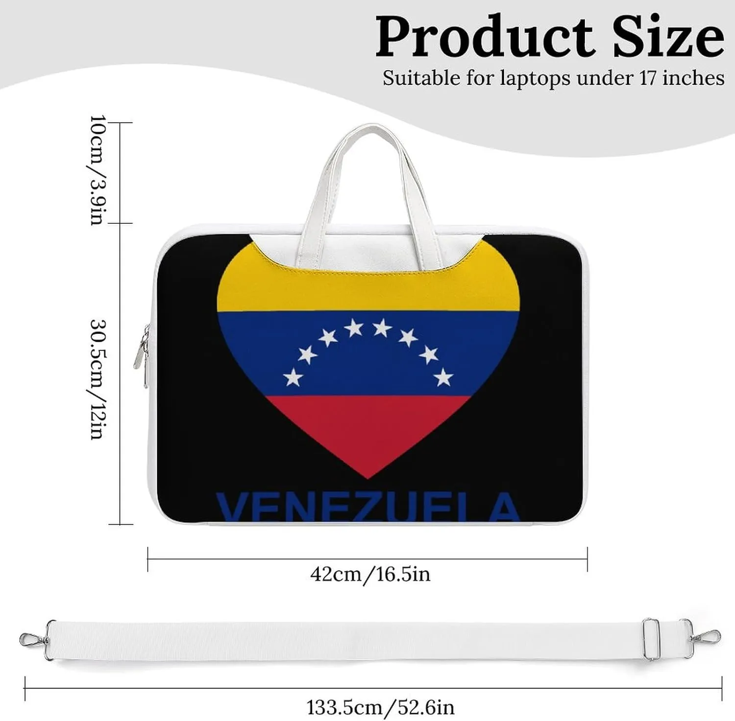 Love Venezuela Leather Bag Laptop Case Slim Water Resistant Computer Bags with Handle Briefcase for Work