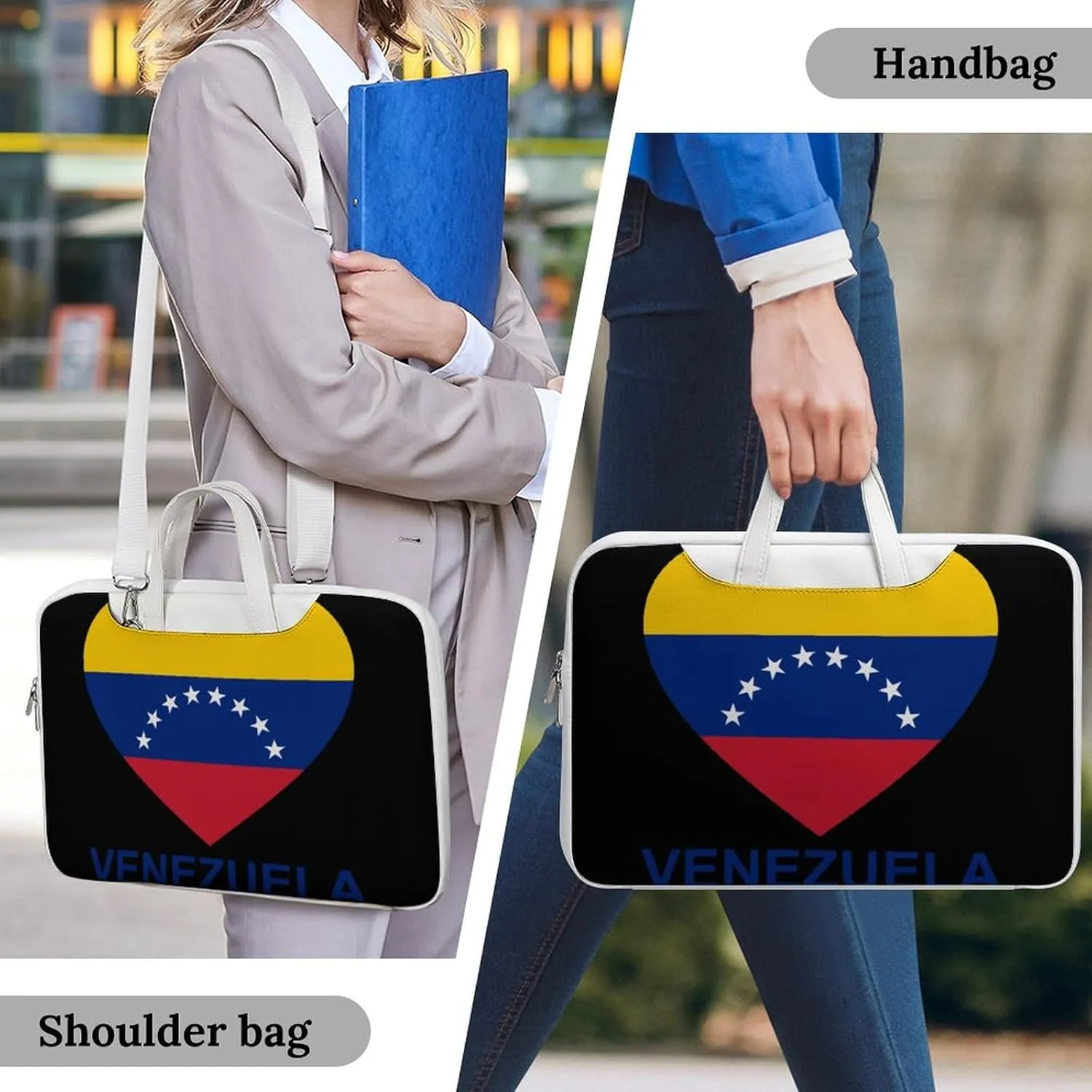 Love Venezuela Leather Bag Laptop Case Slim Water Resistant Computer Bags with Handle Briefcase for Work
