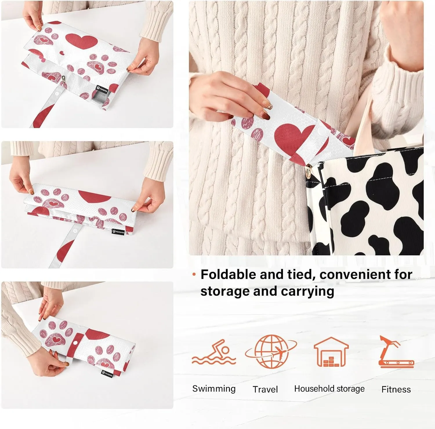 Luggage Space Saver, Luggages Management Personnel, Dog Paw Print Hearts Valentines Day, With Zipper, 3 Set Travel Packing Cubes For Suitcases, Garment Bag Closet Storage