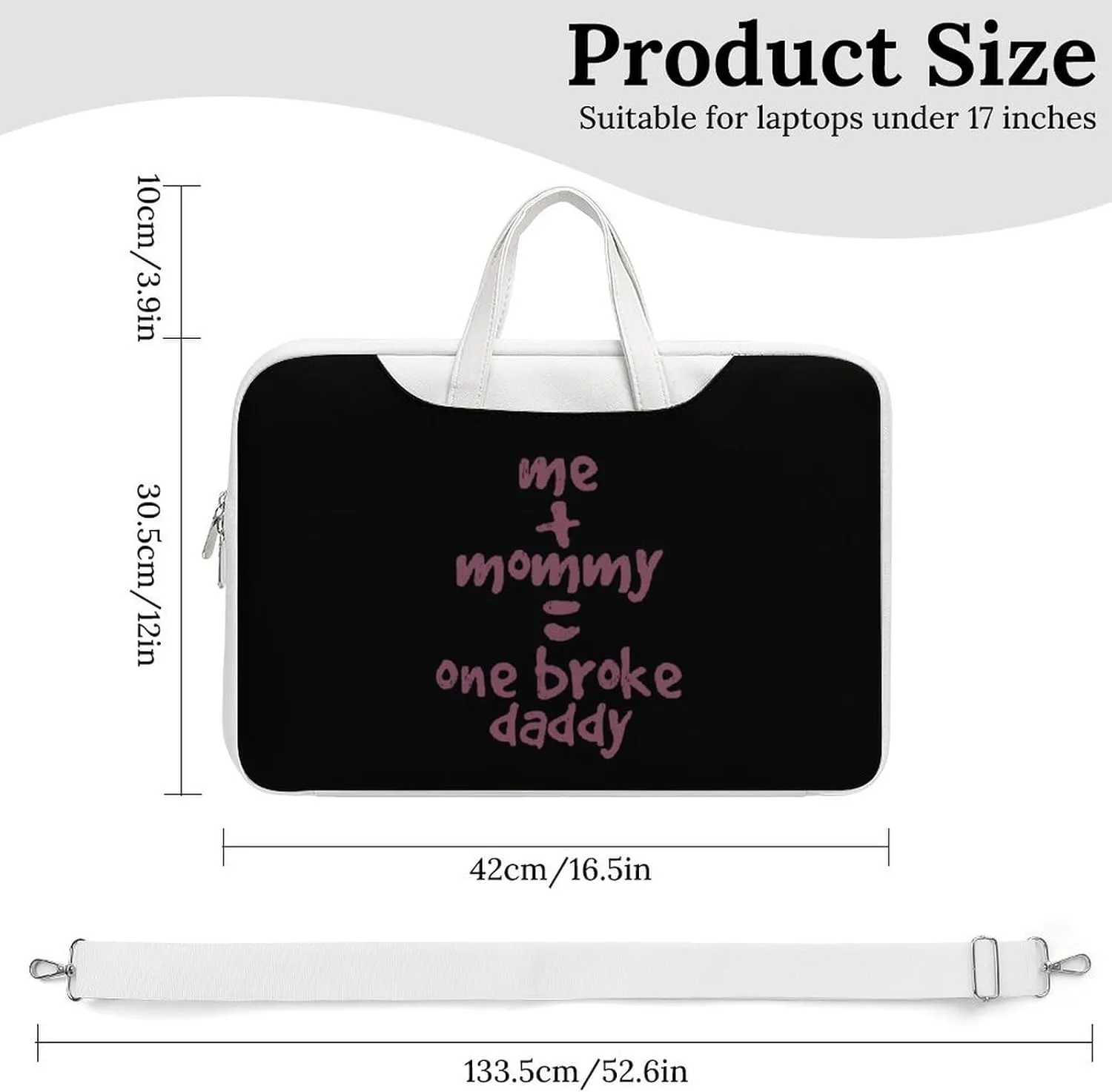 Me And Mommy Broke Daddy Leather Bag Laptop Case Slim Water Resistant Computer Bags with Handle Briefcase for Work