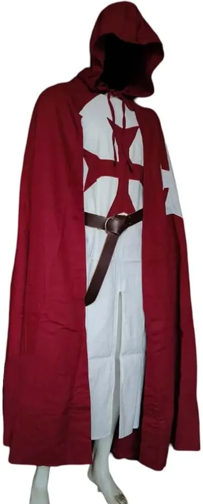 Medieval Crusader Knight Templar Tunic & Cloak Hictorical Warrior Dress Renaissance Costume Outfit LARP Cosplay|Halloween