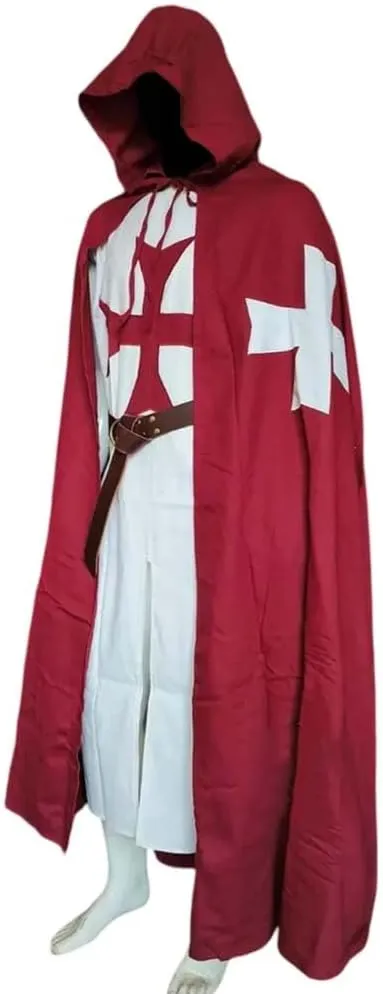 Medieval Crusader Knight Templar Tunic & Cloak Hictorical Warrior Dress Renaissance Costume Outfit LARP Cosplay|Halloween