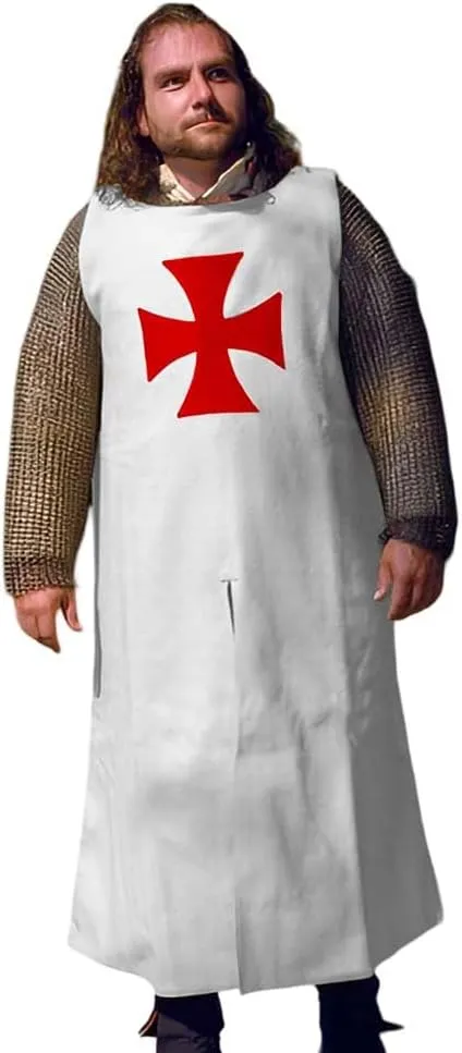 Medieval Handmade Knight Cloak & Tunic Templar Costume Hooded Renaissance Fairs Historical Dress Outfit Cosplay LARP