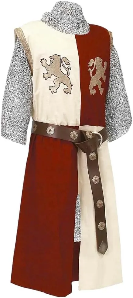 Medieval Knight Embroidery Lionheart Assassian Creed Tunic Ridding Cape Cloak LARP Costume