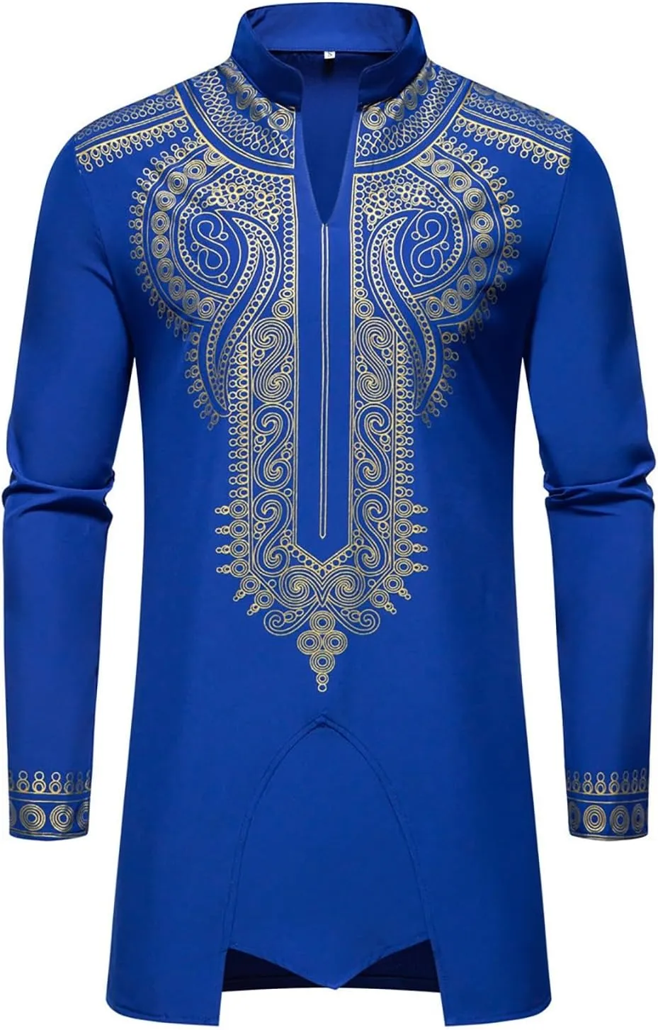 Men's Africa Suit Retro Long Sleeve Graphic Musilm Thobe and Pants Outfit Middle East Islamic Traditional 2 Piece Set