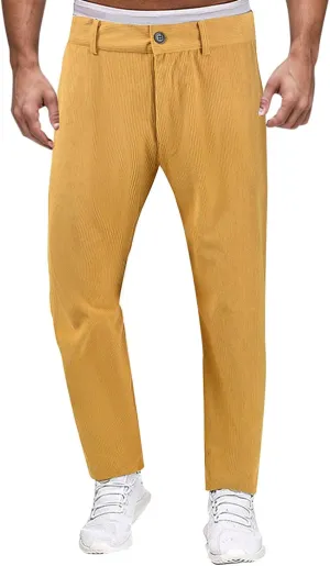 Men's Casual Pants High Waist Zip Off Straight Leg Pants Casual Slim Fit Lightweight Chino Golf Pants Pencil Trousers