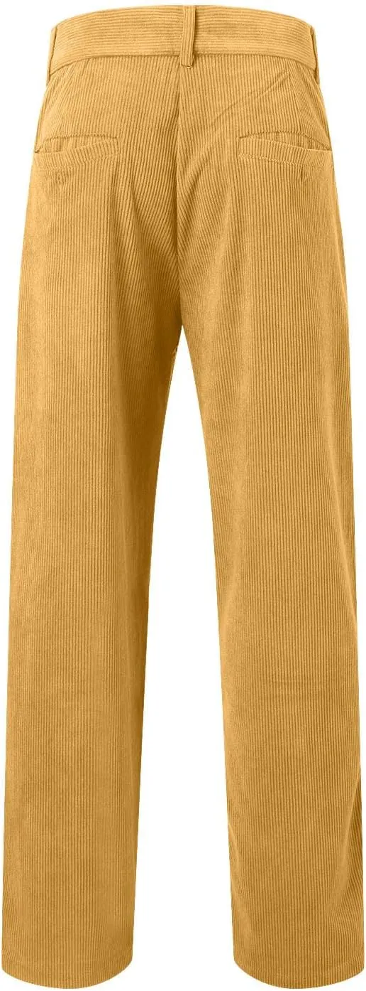 Men's Casual Pants High Waist Zip Off Straight Leg Pants Casual Slim Fit Lightweight Chino Golf Pants Pencil Trousers