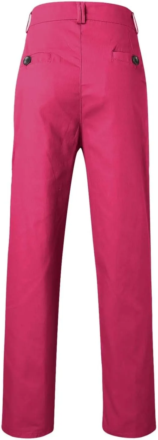 Mens Casual Pants High Waist Zip Off Straight Leg Pants Slim Fit Stretch Lightweight Chino Golf Pants Pencil Trousers
