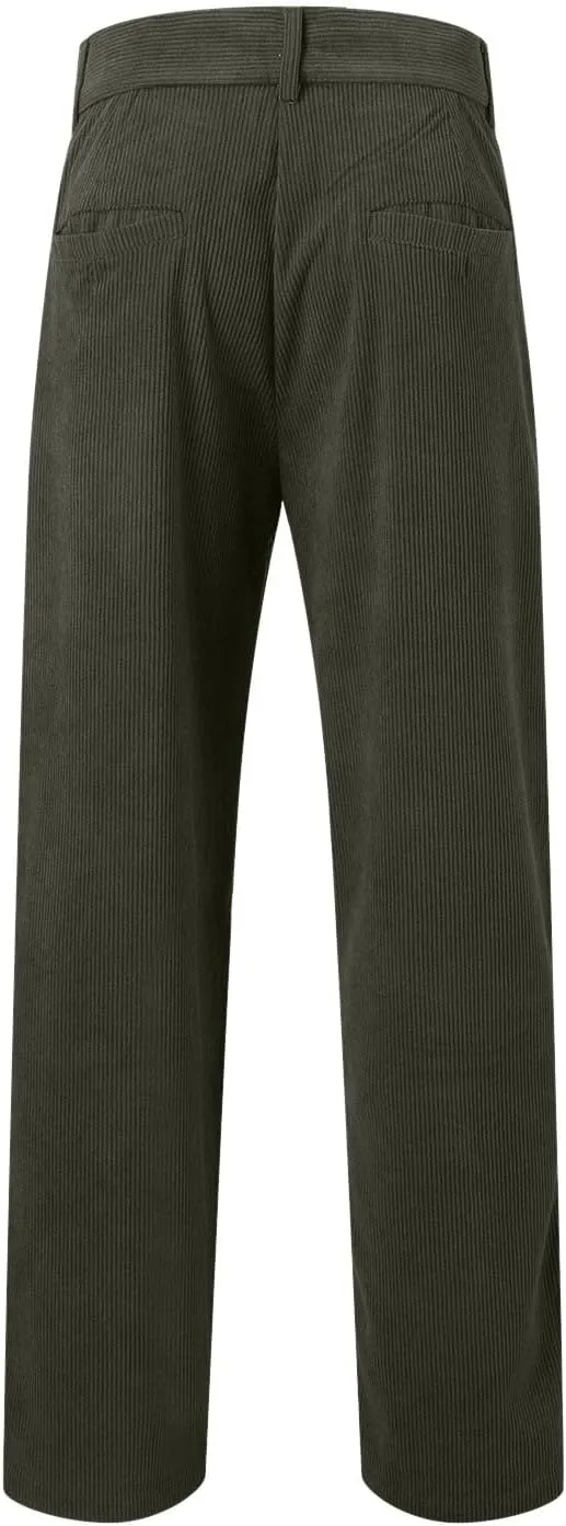Mens Casual Pants High Waist Zip Off Straight Leg Pants Slim Fit Stretch Lightweight Chino Golf Pants Pencil Trousers