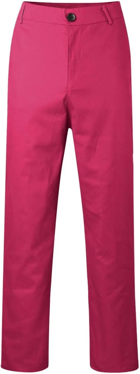 Mens Casual Pants High Waist Zip Off Straight Leg Pants Slim Fit Stretch Lightweight Chino Golf Pants Pencil Trousers