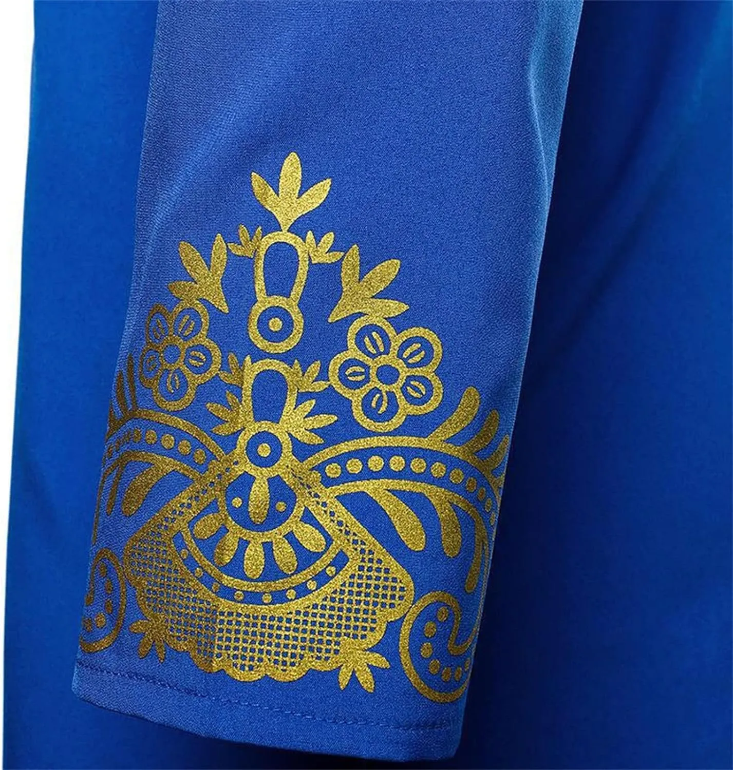 Men's Henley Shirts Loose Fit Long Sleeve Muslim Thobe Button Up Kaftan Thobe Side Split Kaftan Thobe with Pockets