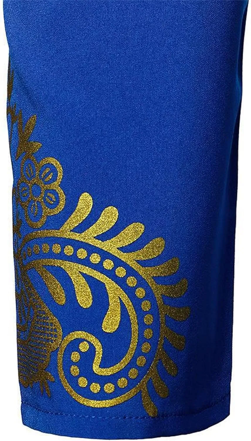 Men's Henley Shirts Loose Fit Long Sleeve Muslim Thobe Button Up Kaftan Thobe Side Split Kaftan Thobe with Pockets
