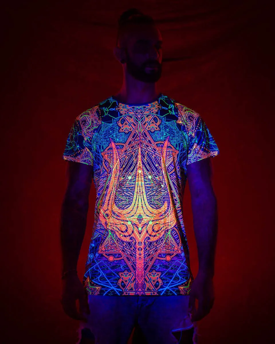 Mens Rave Shirt | Psy Clothing | Sacred Geomery Shirt | Fractal Shirt | Trishul (TS)