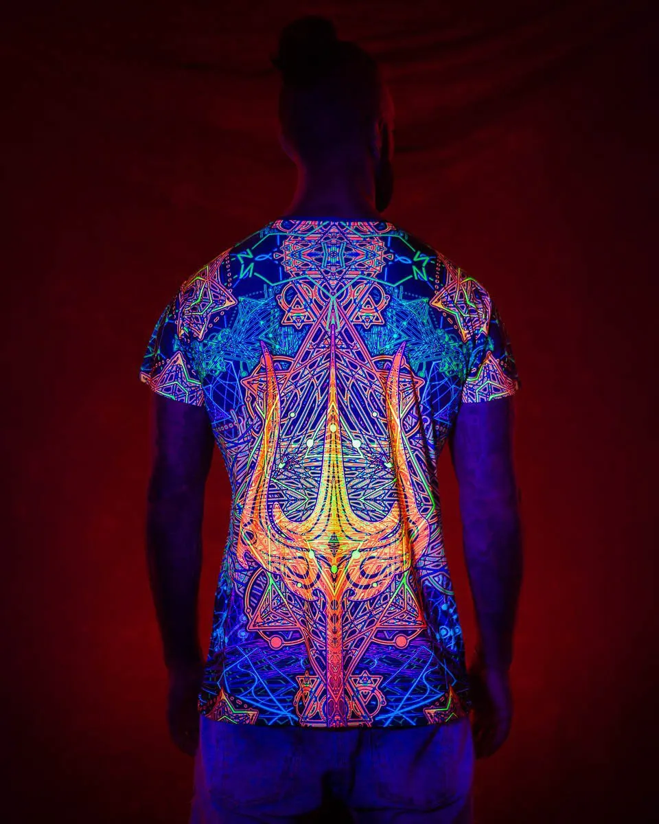 Mens Rave Shirt | Psy Clothing | Sacred Geomery Shirt | Fractal Shirt | Trishul (TS)
