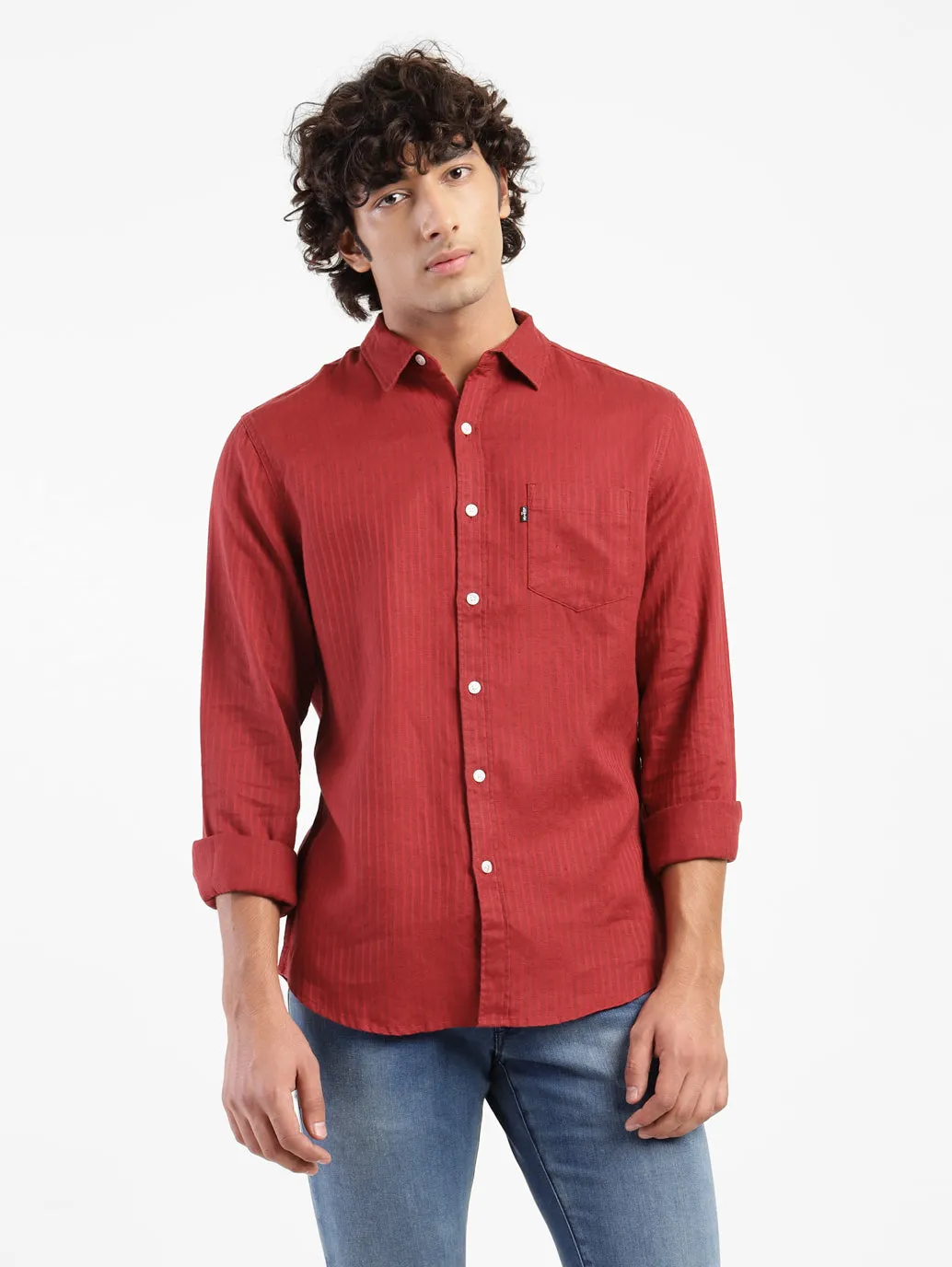 Men's Self Designed Relaxed Fit Shirt