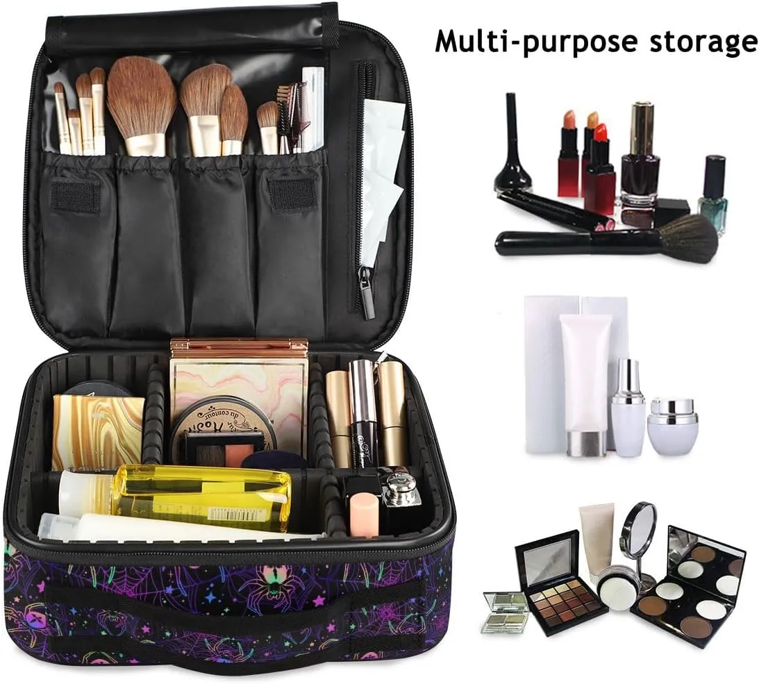 MNSRUU Makeup Bag Multi-colored Spiders Makeup Bag Organizer Travel Cosmetic Bag Portable Large Capacity Toiletry Bag for Women, Make Up Bags with Zipper