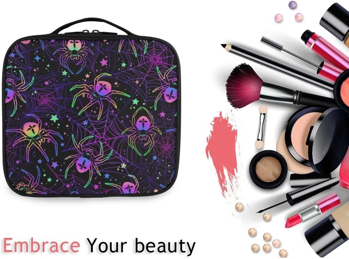 MNSRUU Makeup Bag Multi-colored Spiders Makeup Bag Organizer Travel Cosmetic Bag Portable Large Capacity Toiletry Bag for Women, Make Up Bags with Zipper