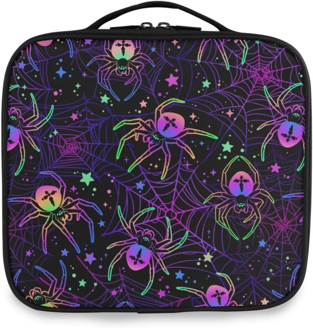 MNSRUU Makeup Bag Multi-colored Spiders Makeup Bag Organizer Travel Cosmetic Bag Portable Large Capacity Toiletry Bag for Women, Make Up Bags with Zipper