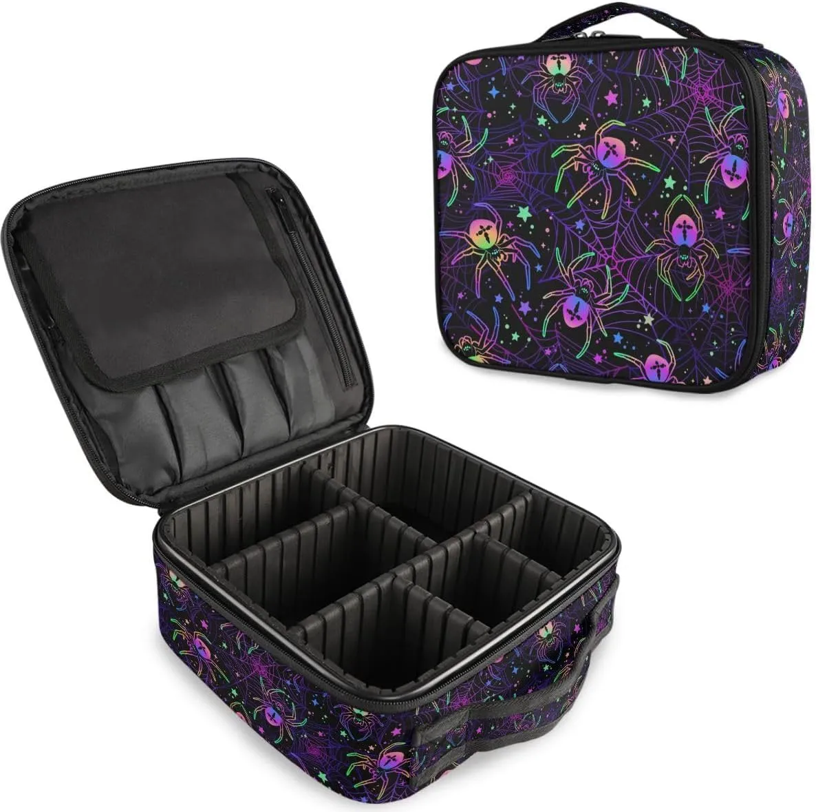 MNSRUU Makeup Bag Multi-colored Spiders Makeup Bag Organizer Travel Cosmetic Bag Portable Large Capacity Toiletry Bag for Women, Make Up Bags with Zipper