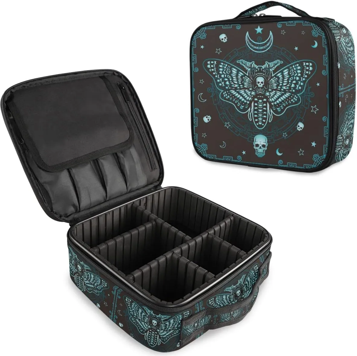 MNSRUU Women Makeup Bag Butterfly Skull Mysticism Makeup Bag Organizer Travel Cosmetic Bag for Teenage Girl Clear Make Up Bags with Zipper