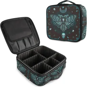 MNSRUU Women Makeup Bag Butterfly Skull Mysticism Makeup Bag Organizer Travel Cosmetic Bag for Teenage Girl Clear Make Up Bags with Zipper