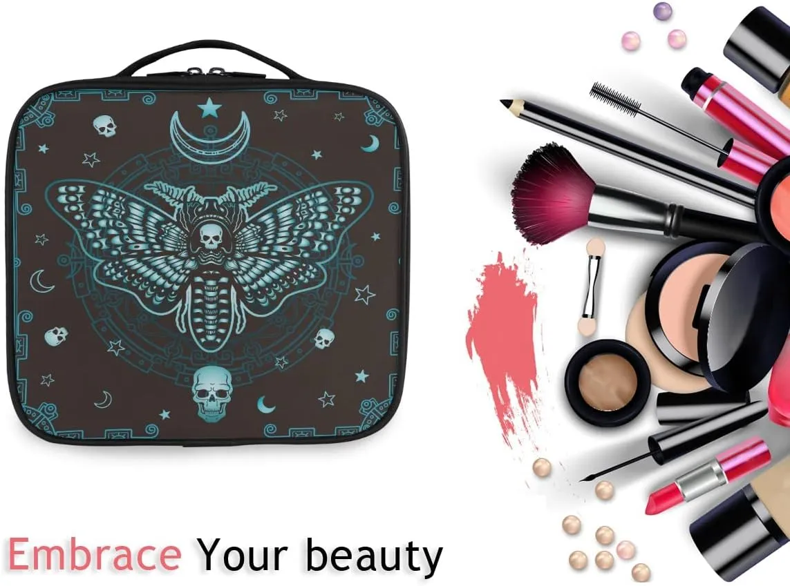 MNSRUU Women Makeup Bag Butterfly Skull Mysticism Makeup Bag Organizer Travel Cosmetic Bag for Teenage Girl Clear Make Up Bags with Zipper