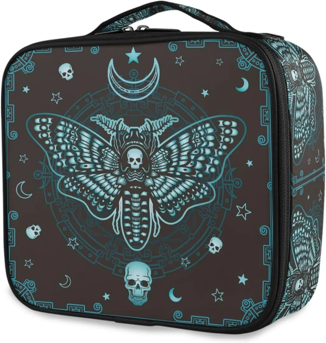 MNSRUU Women Makeup Bag Butterfly Skull Mysticism Makeup Bag Organizer Travel Cosmetic Bag for Teenage Girl Clear Make Up Bags with Zipper