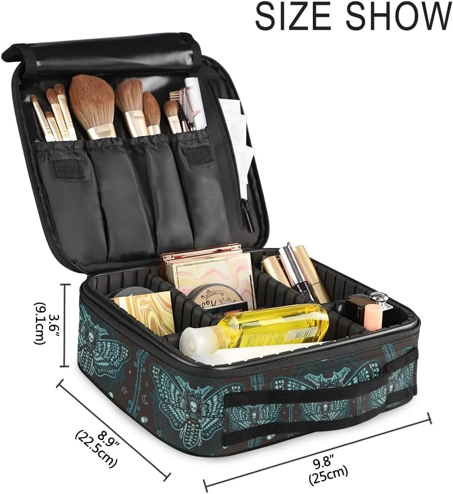 MNSRUU Women Makeup Bag Butterfly Skull Mysticism Makeup Bag Organizer Travel Cosmetic Bag for Teenage Girl Clear Make Up Bags with Zipper