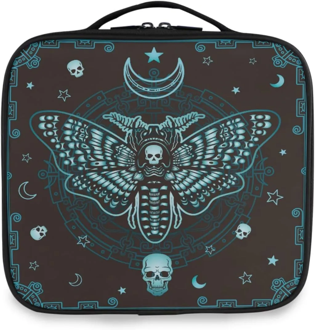 MNSRUU Women Makeup Bag Butterfly Skull Mysticism Makeup Bag Organizer Travel Cosmetic Bag for Teenage Girl Clear Make Up Bags with Zipper