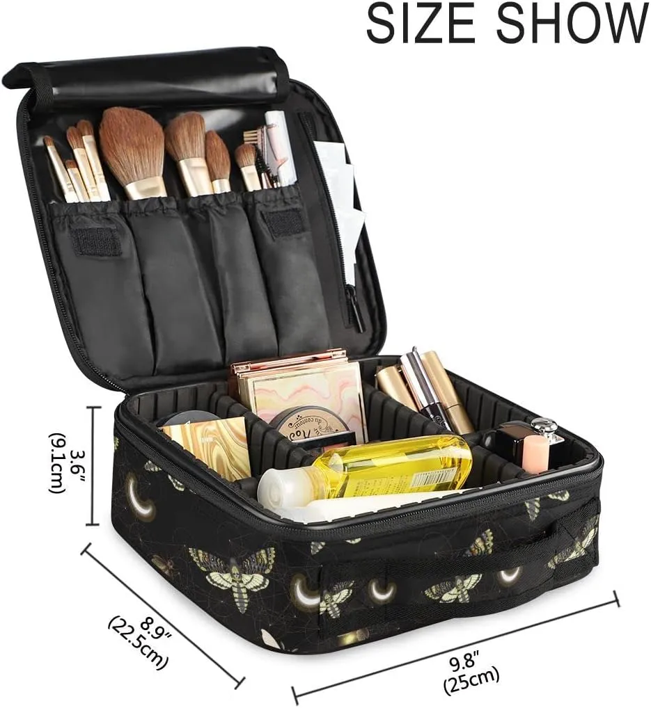 MNSRUU Women Makeup Bag Mysterious Skull Horoscope Death Moth Butterfly Makeup Bag Organizer Travel Cosmetic Bag for Teenage Girl Clear Make Up Bags with Zipper