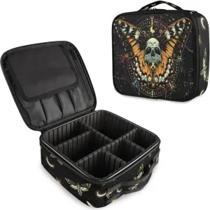 MNSRUU Women Makeup Bag Mysterious Skull Horoscope Death Moth Butterfly Makeup Bag Organizer Travel Cosmetic Bag for Teenage Girl Clear Make Up Bags with Zipper