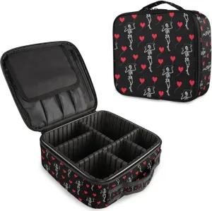 MNSRUU Women Makeup Bag Romantic Skull Gothic Makeup Bag Organizer Travel Cosmetic Bag for Teenage Girl Clear Make Up Bags with Zipper