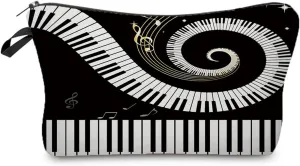 Music Lover Gift Piano Makeup Bag Cute Organizer Bag Travel Toiletry Zipper Pouch Gifts Piano Cosmetic Bag for Girls Women Pianists